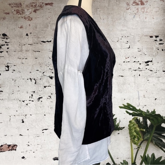 $10$ add on CHRISTIE&JILL,crushed velvet,4 button,lined vest,dark black/purple - Picture 6 of 11